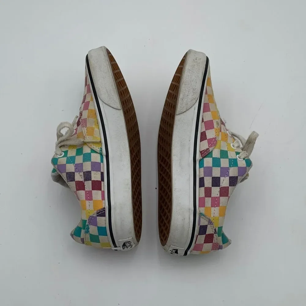 Vans Kids Multicolor Checkered Sneakers little girl size 2